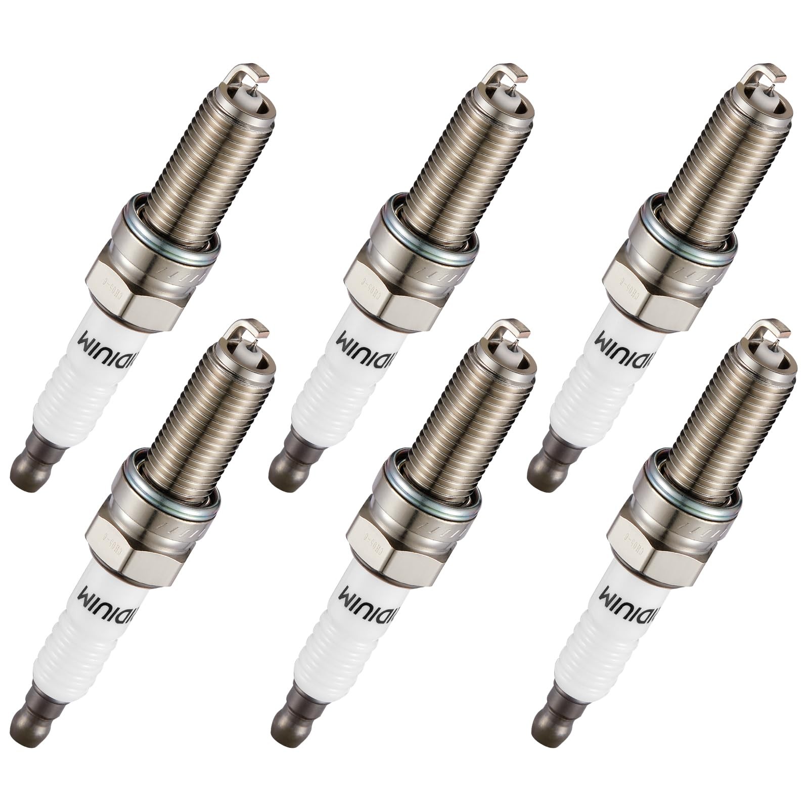 BDFHYK Iridium Spark Plugs 6 Pack 93175 Compatible with 6PCS, White Silver