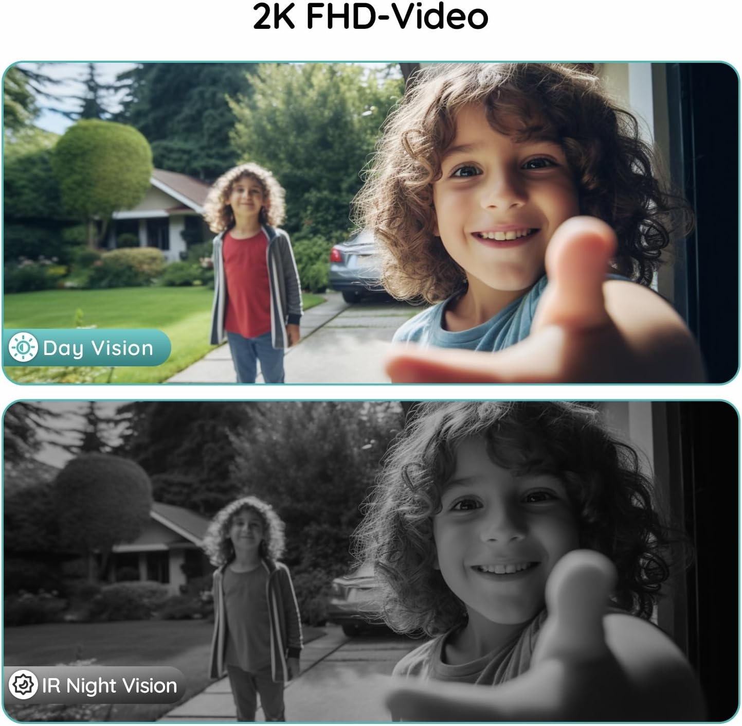 BOIFUN 2K-HD Wireless Doorbell Camera No Subscription with Chime – 166° Black