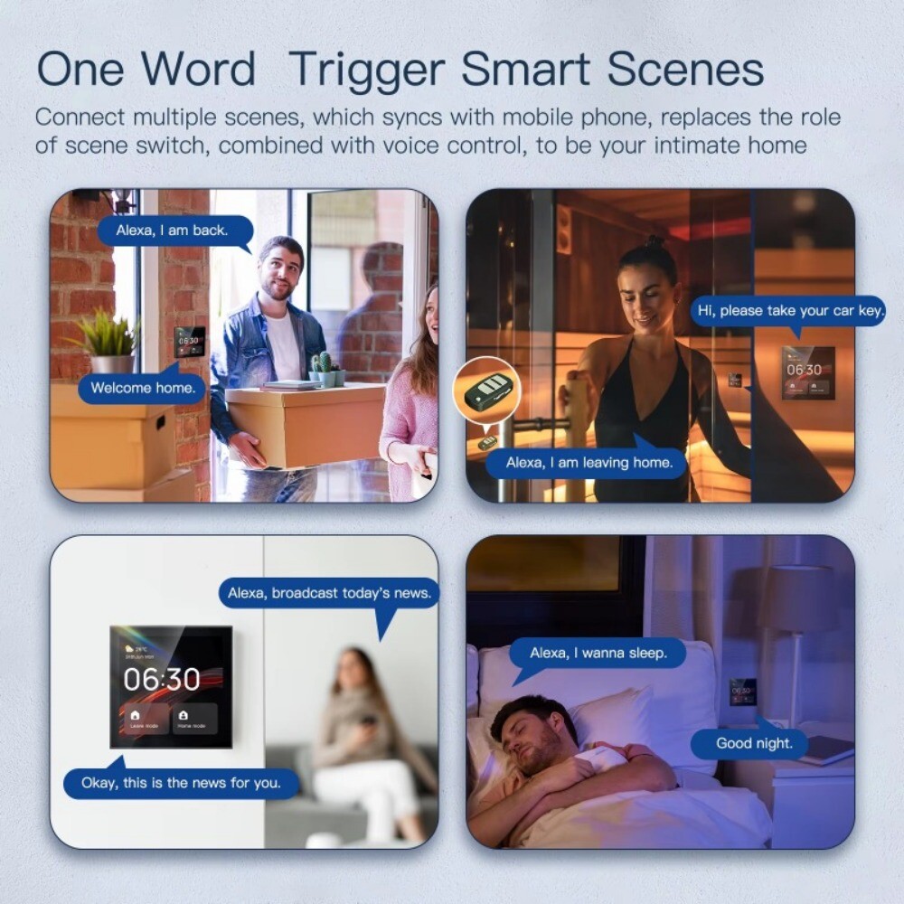 Wireless 4 inch Voice Control Smart Home Automation Control Touch Panel