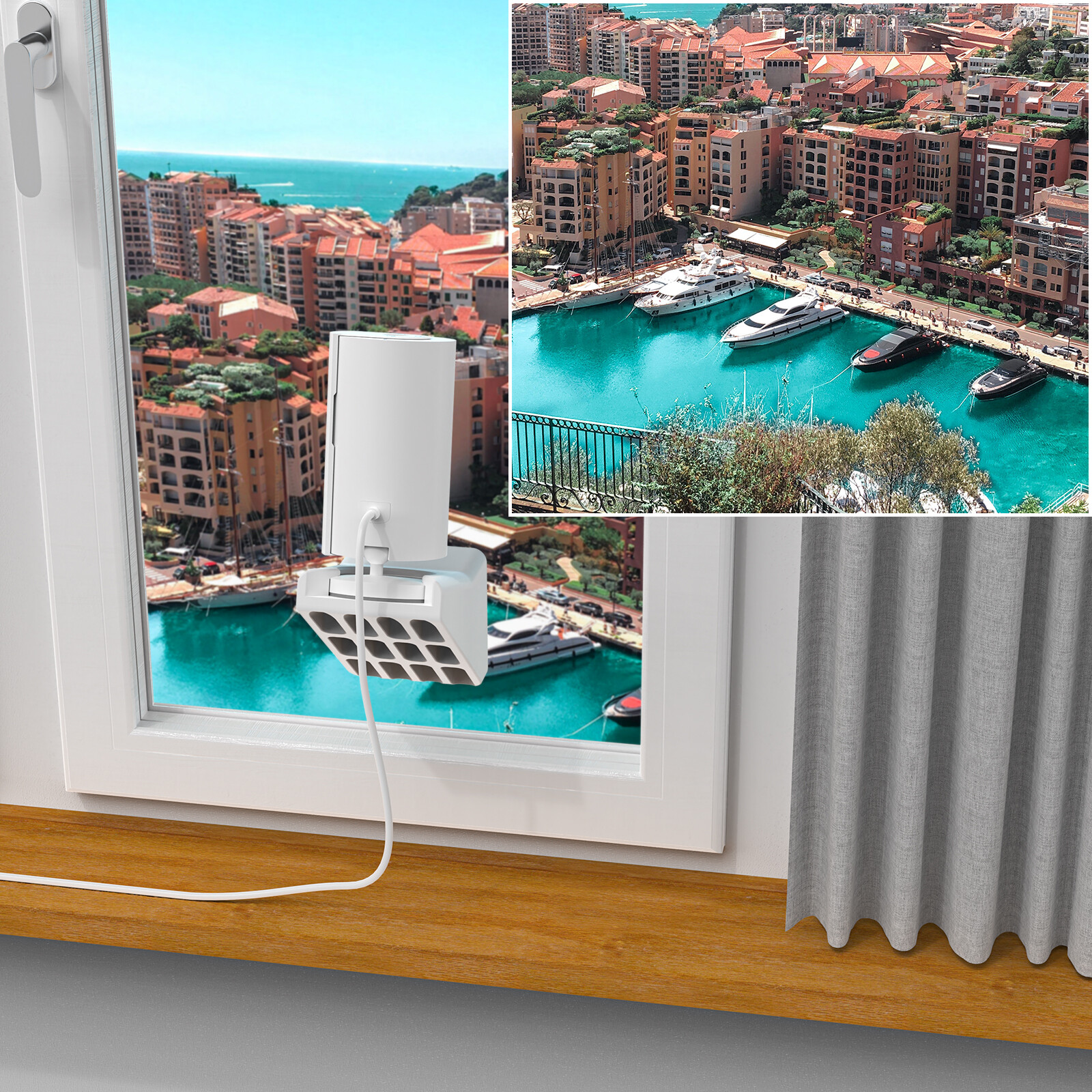 HOLACA Window Glass Mount for Ring Indoor Cam 1st Gen,2nd Gen ,angled at 20°