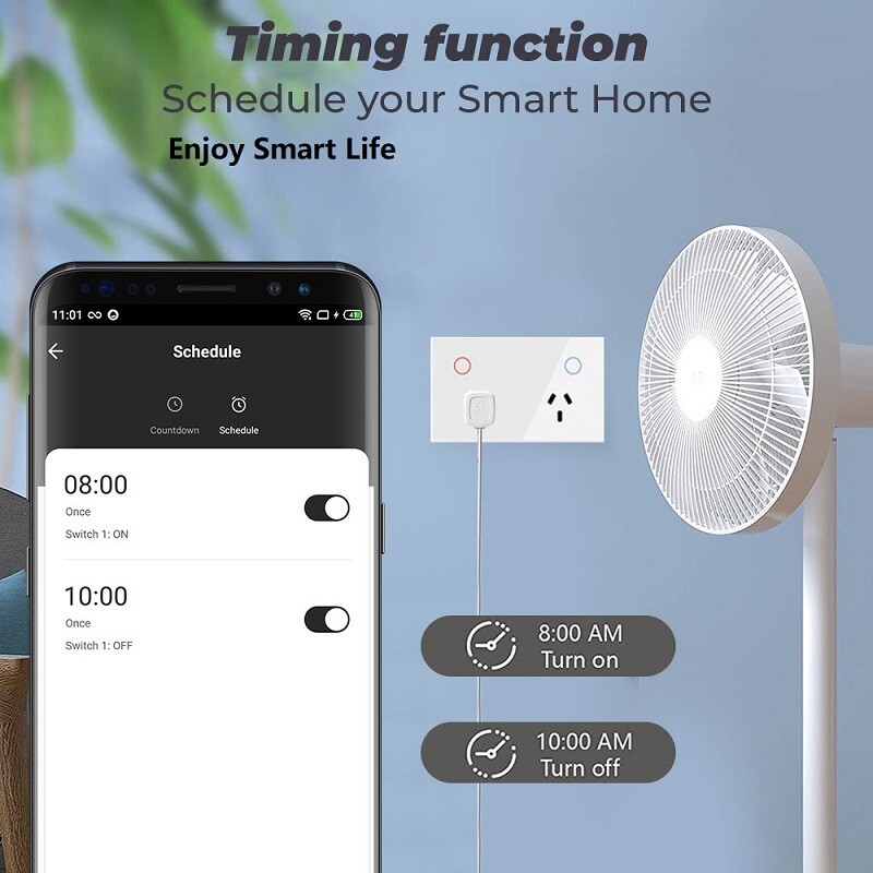 Australian Smart Home Devices WiFi Double Power Point Wall Socket 2 Gang GPOs