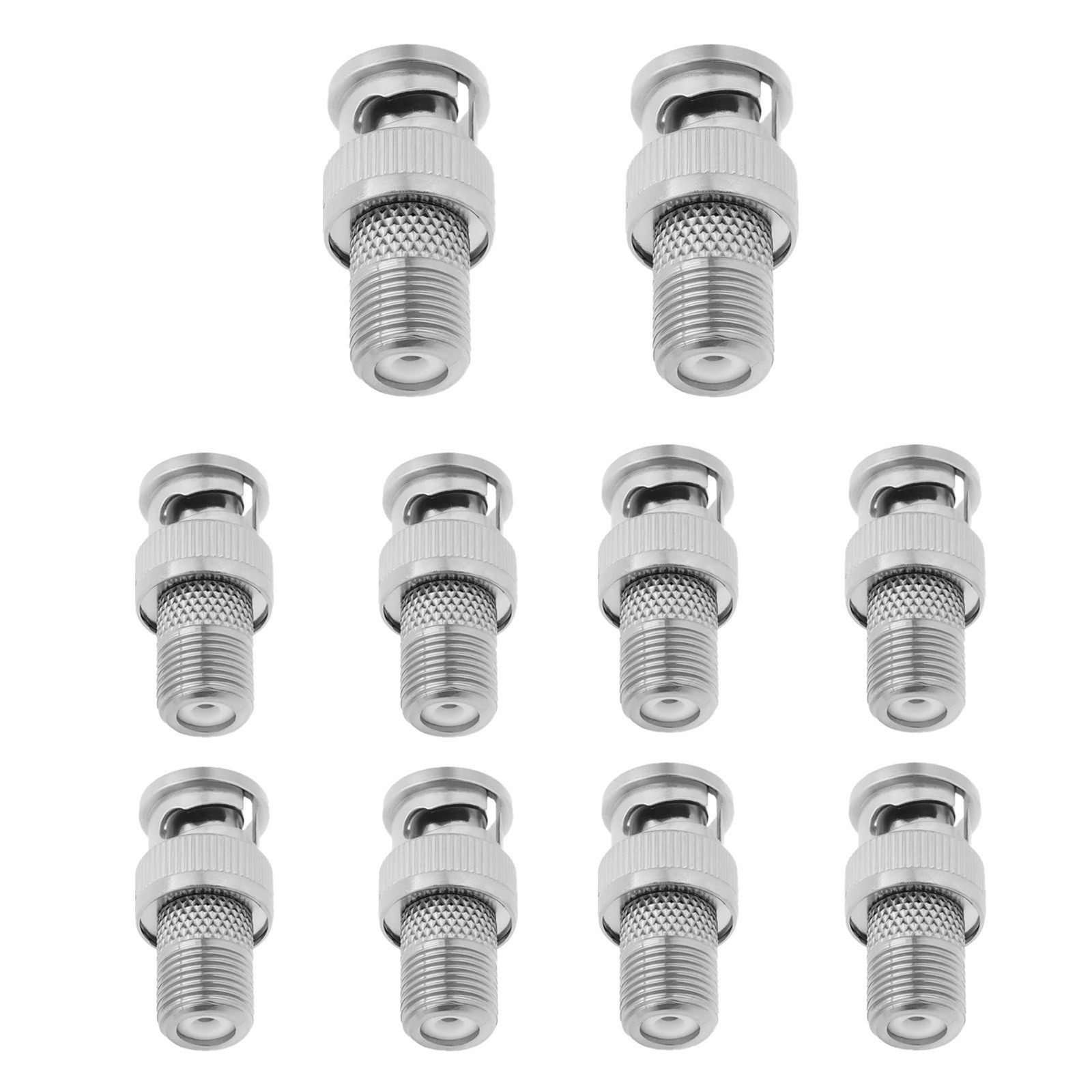 10PCS New BNC Male to F-Type Female Coaxial Adapter for CCTV and TV Application