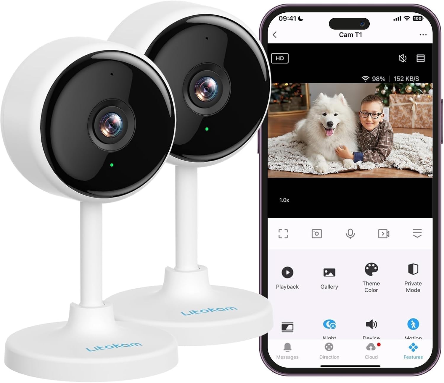Cámara de interior, cámaras para seguridad del hogar con visión nocturna