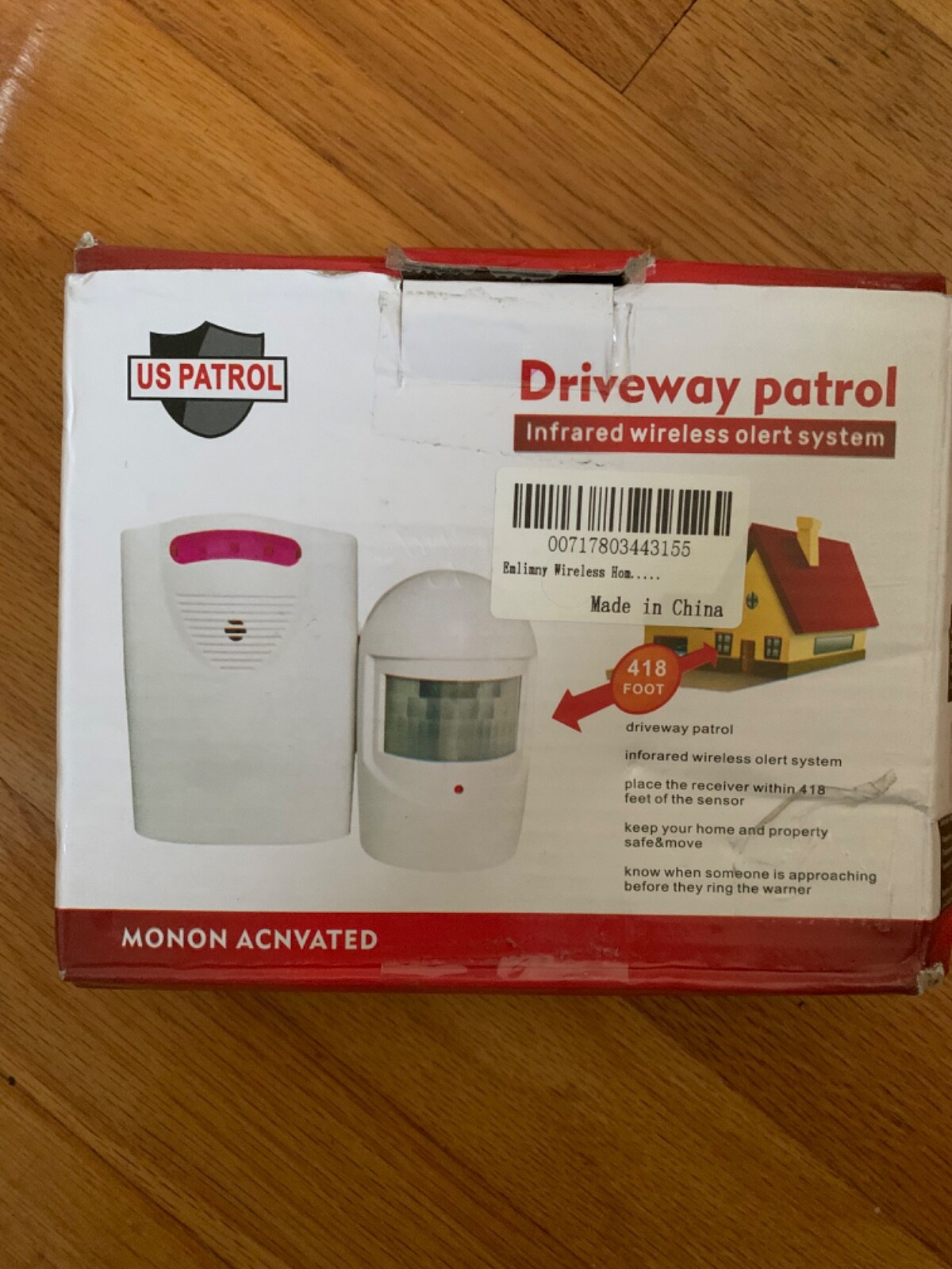 U.S Patrol Driveway Patrol Garage Motion Sensor Security Infrared System White