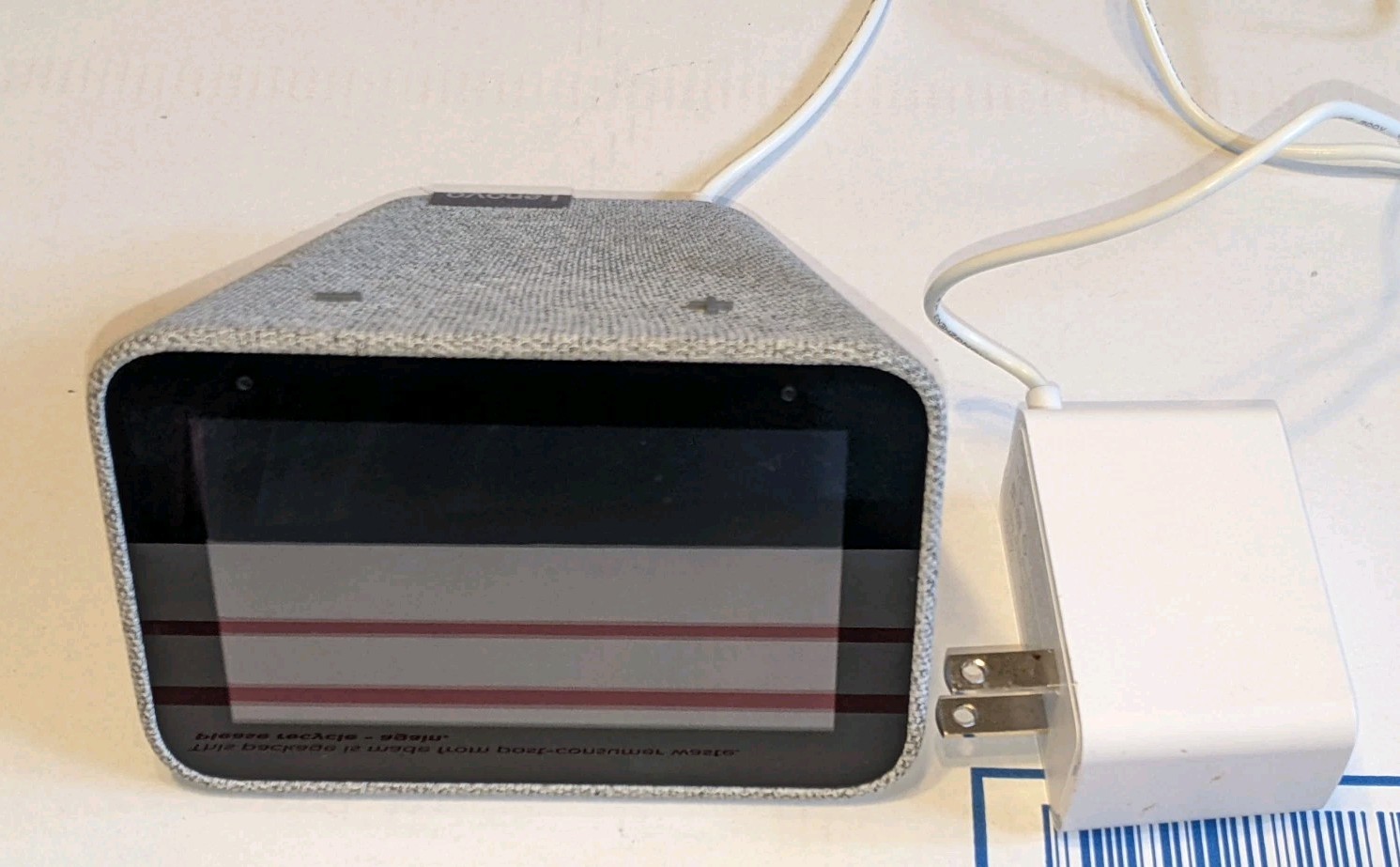 Lenovo Touchscreen Smart Clock w/ Power Cord Grey Google Assistant CD-24501F