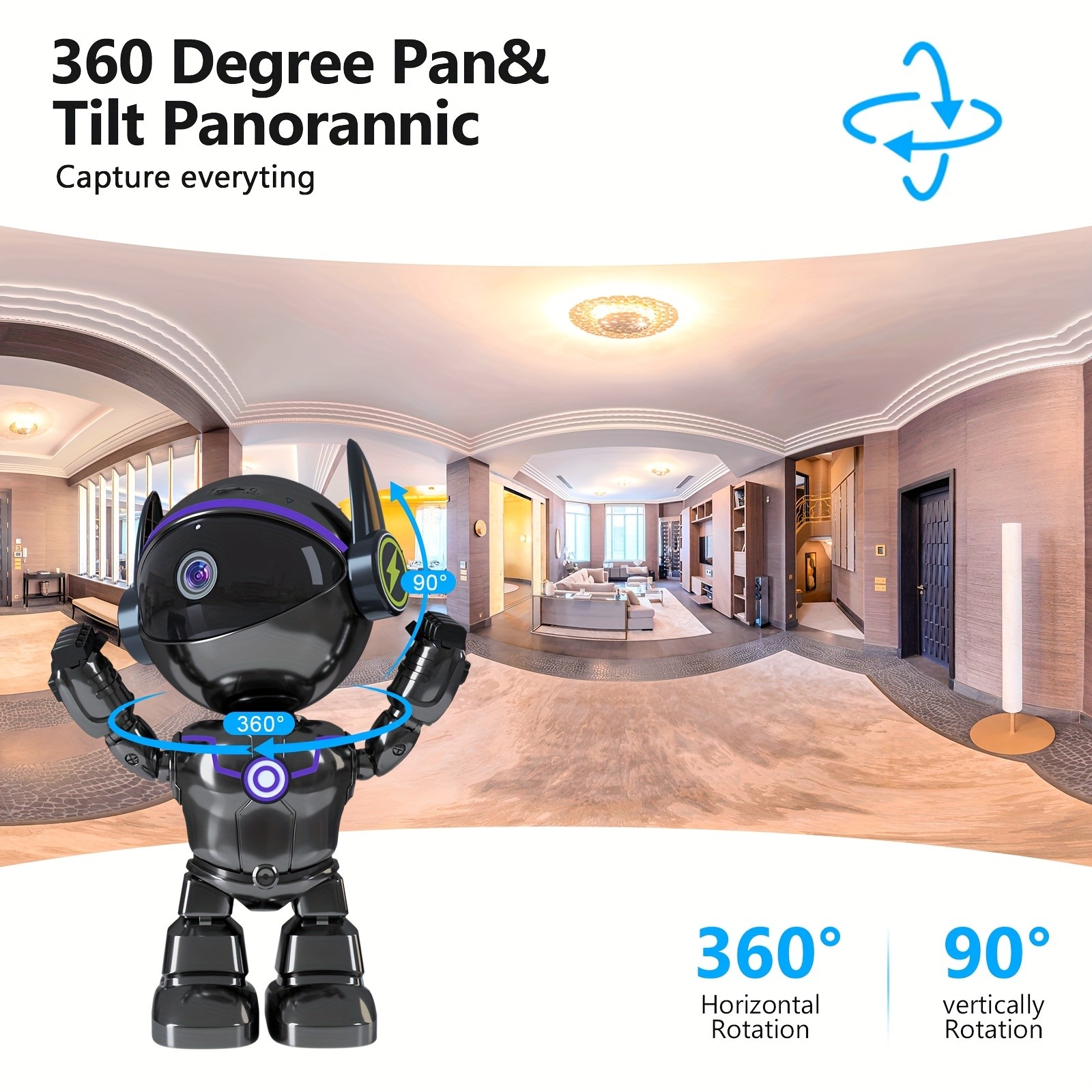 5MP HD Smart Phone Robot Camera, Indoor Cameras with Audio And Video