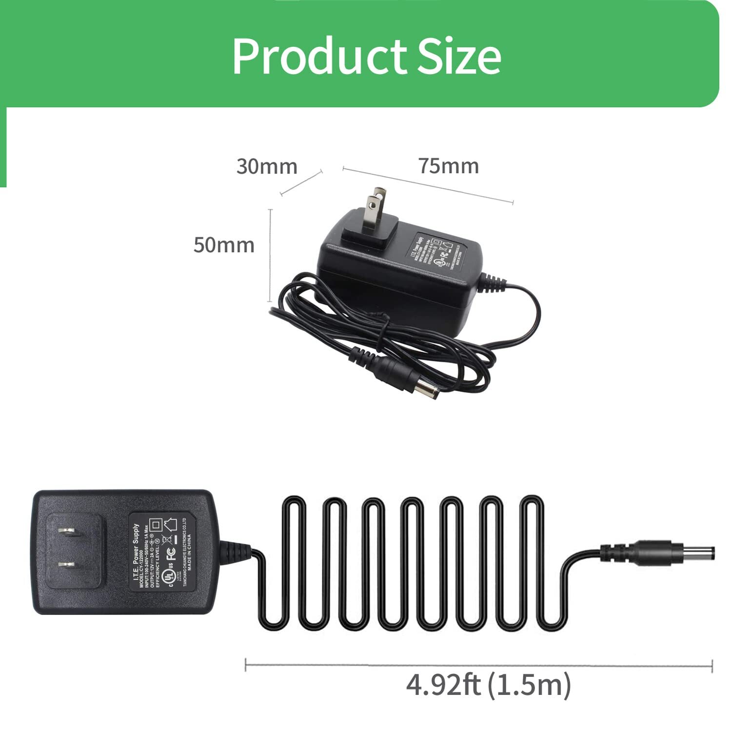 Security-01 AC to DC Power Supply Adapter 12V 2A 5.5mm x 2.1mm