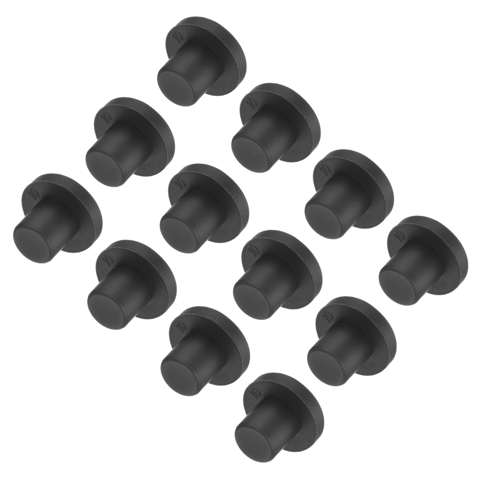 High Temp Silicone Plug t Shaped Silicon Stopper Black 18x14x4mm 12pcs