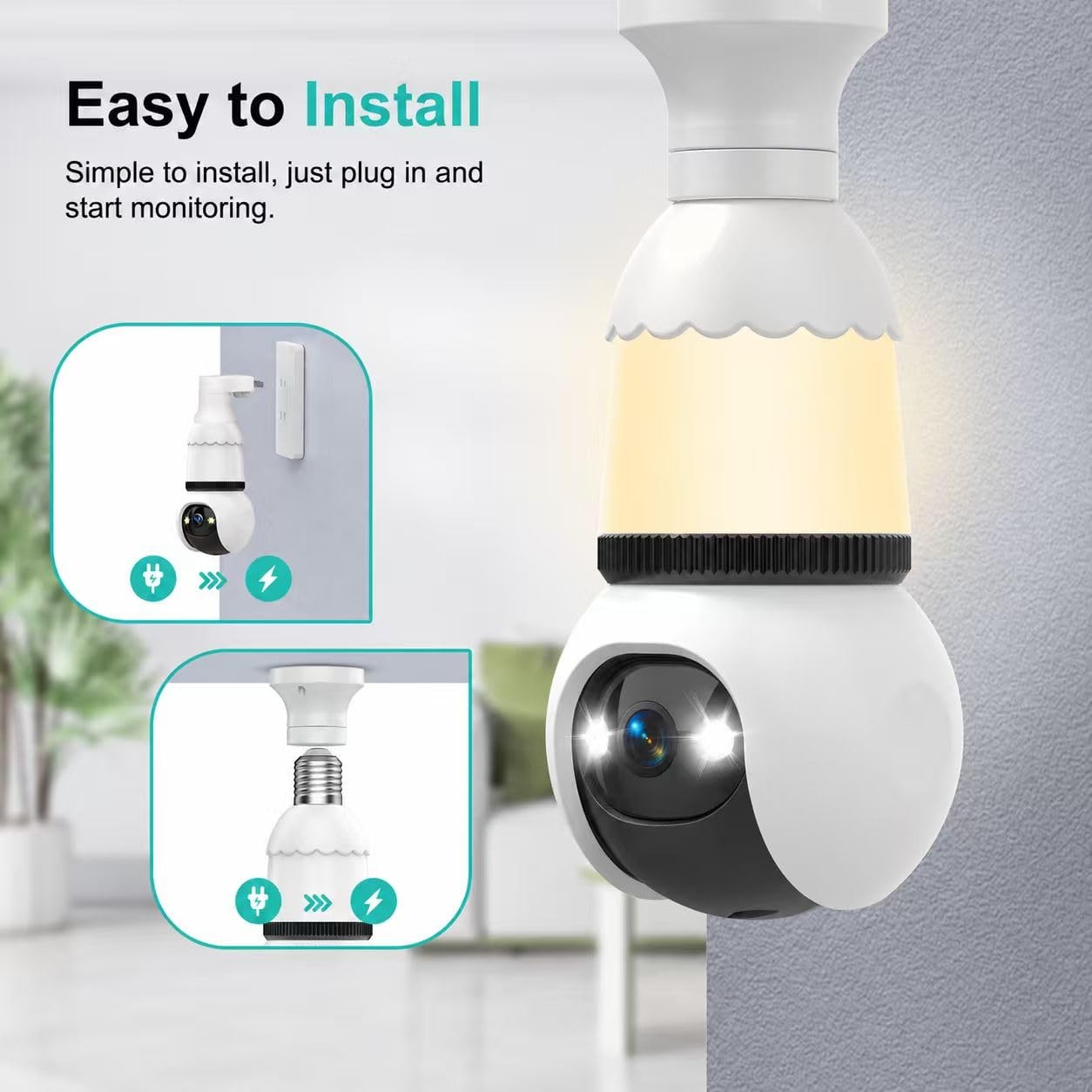 Hawkray Light Bulb Security Camera Wireless Outdoor Indoor-5&2.4GHz Dual Band…