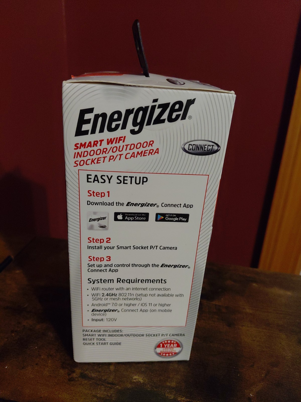 Energizer Smart Wi-Fi Indoor Outdoor Bulb Socket P/T Camera