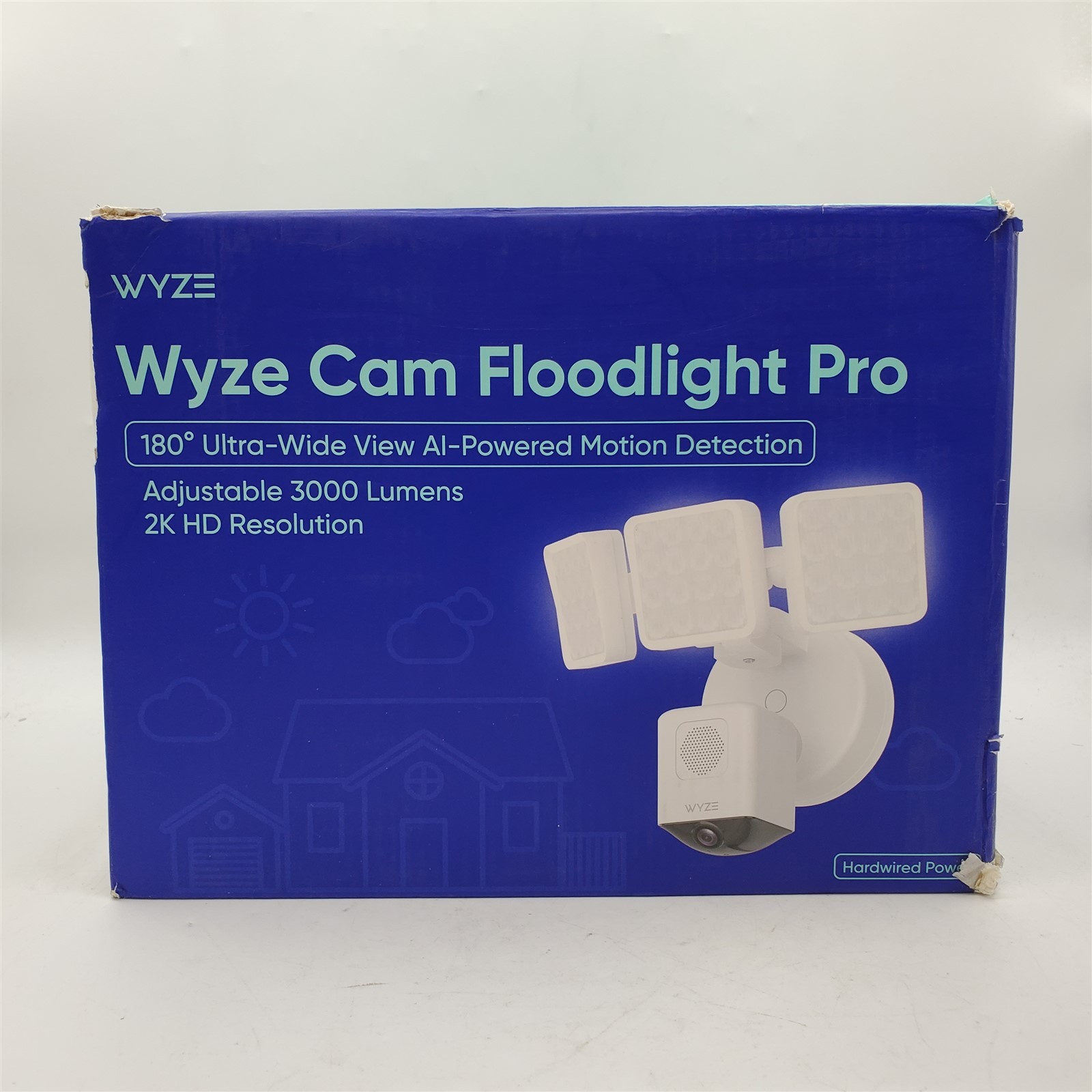 WYZE Cam Floodlight Pro 2.5K QHD Outdoor Wi-Fi Smart Security Camera – White