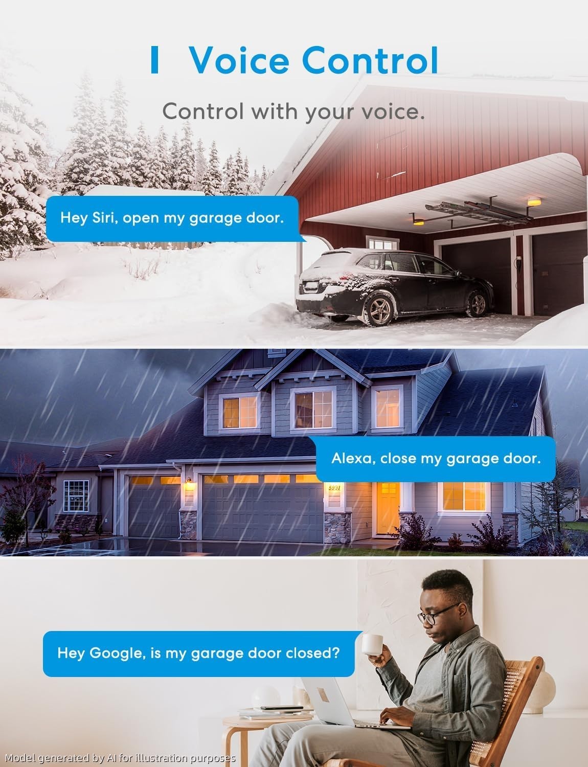 Meross Smart Garage Door Opener Remote for Apple HomeKit, Alexa, Google Open Box