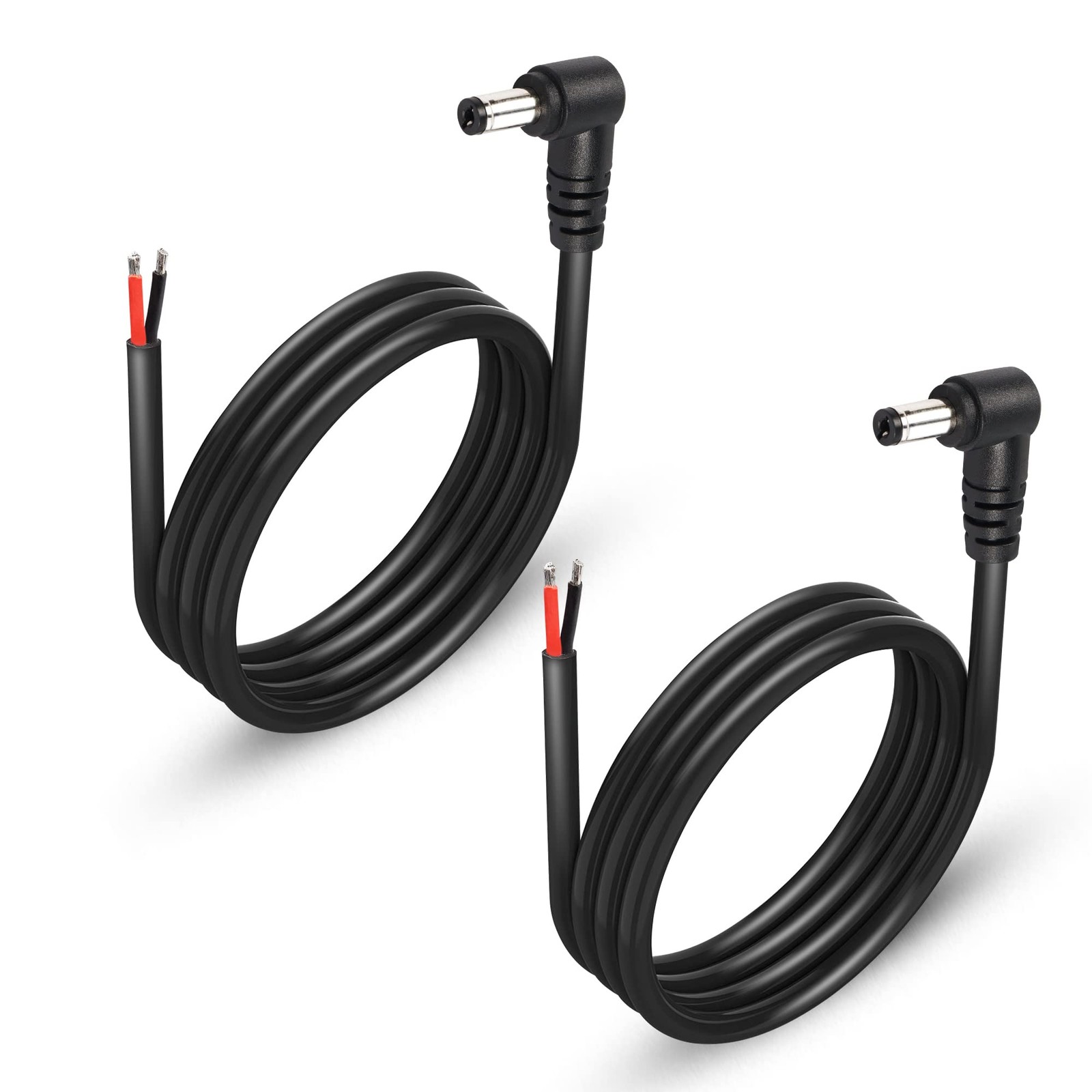 GINTOOYUN 2 Pack 90 Degree DC Power Pigtails Cable, Right Angle DC 5.5mm x 2….