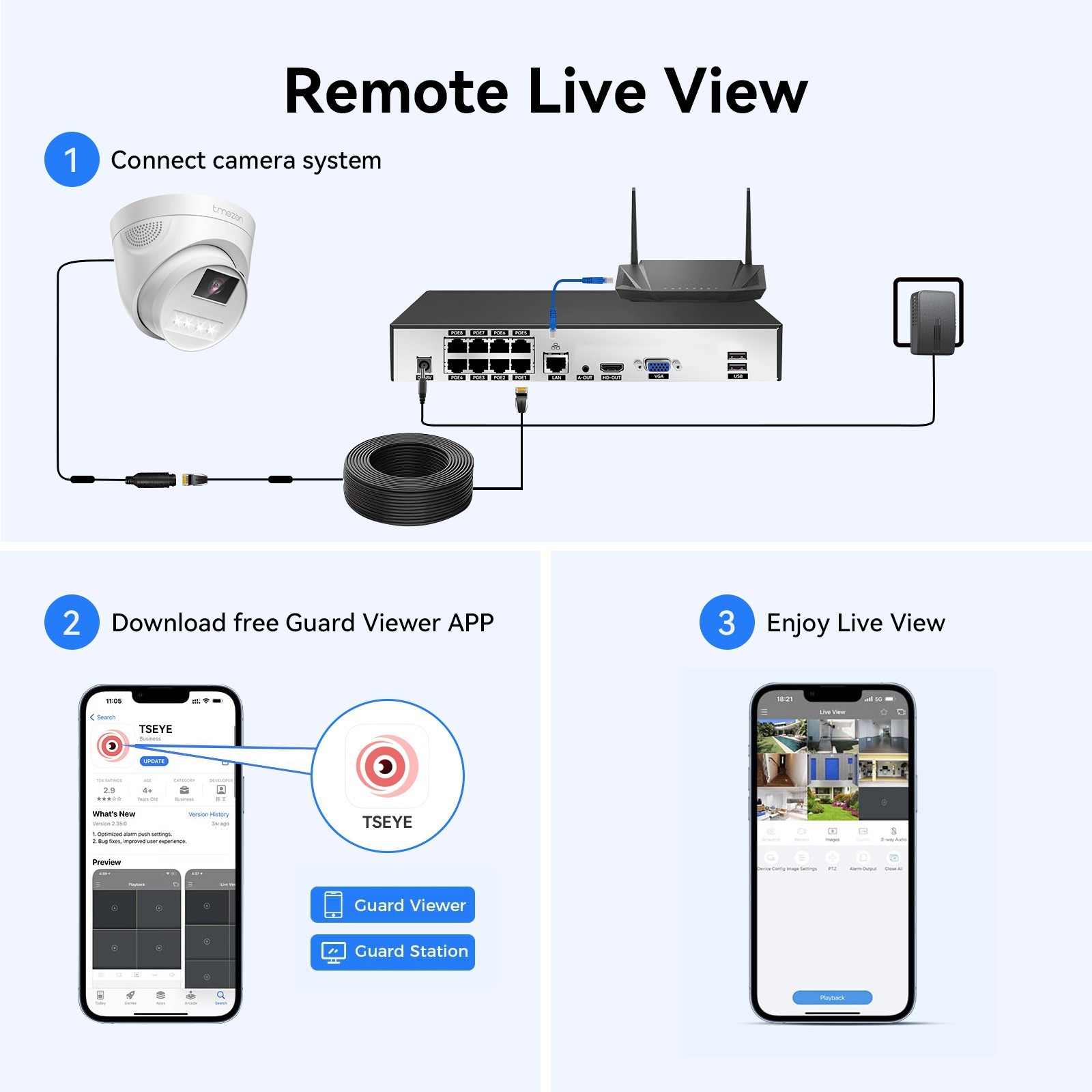 4K POE Camera System 8CH NVR Kit Full HD Home Office Recording IP66 AI Detection