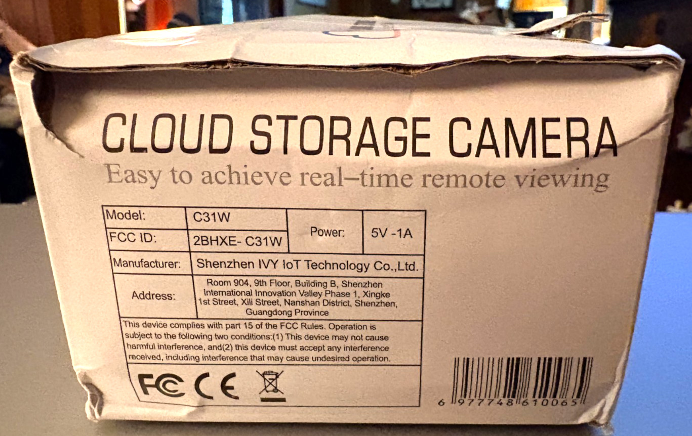 Cloud Storage Wi-Fi IP Surveillance Camera C31W Color Indoor/Outdoor OPEN BOX