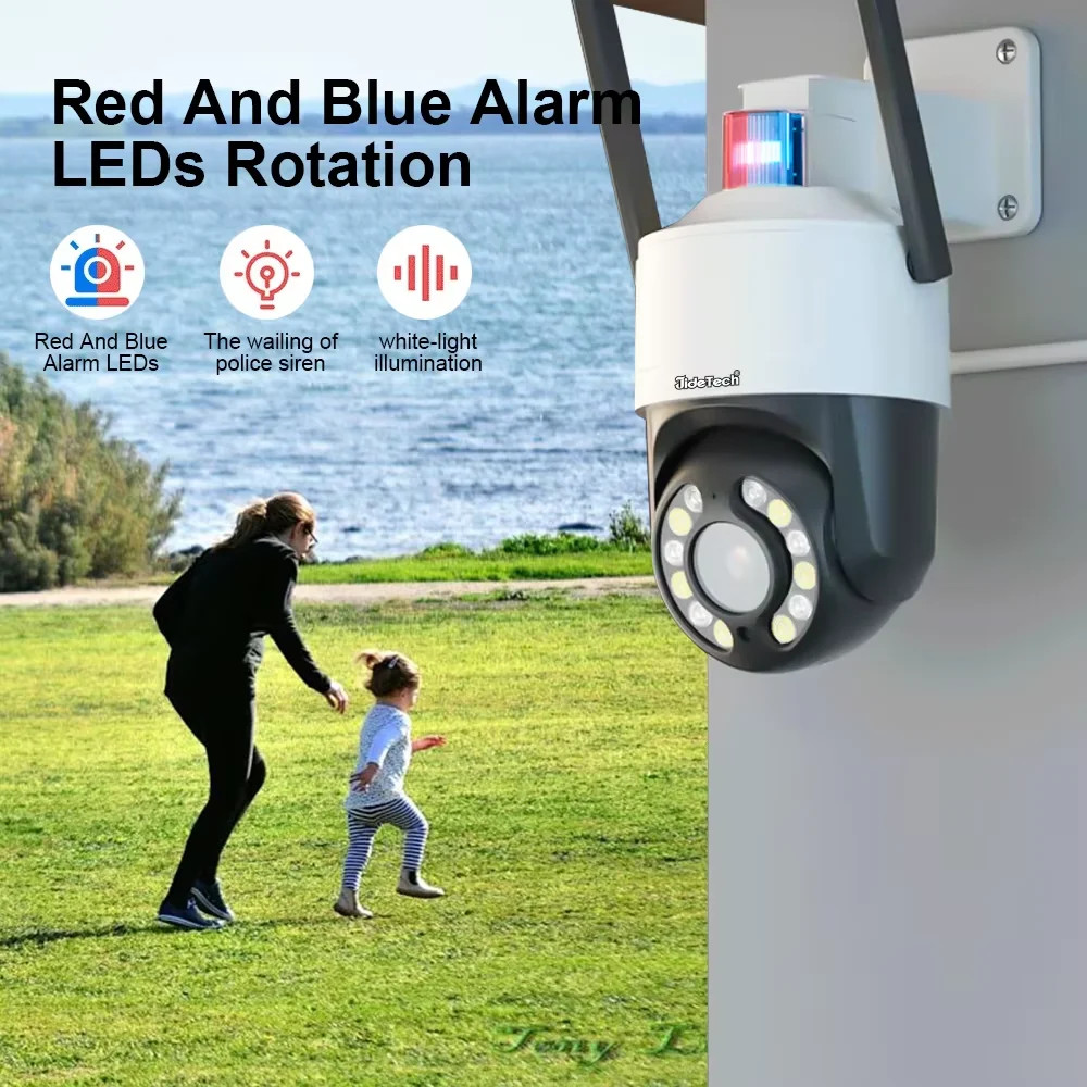 JideTech 5MP 5X Optical Zoom Outdoor Wi-Fi PTZ Security Camera Sound Light Alarm