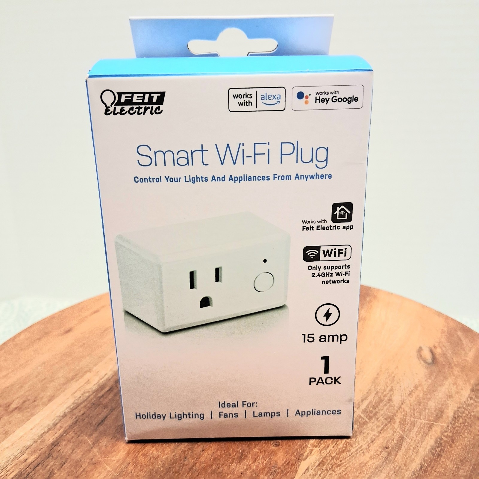 Feit Electric Smart Wi-Fi Plug 1 Pack Apple Andriod White With Box Tested EUC