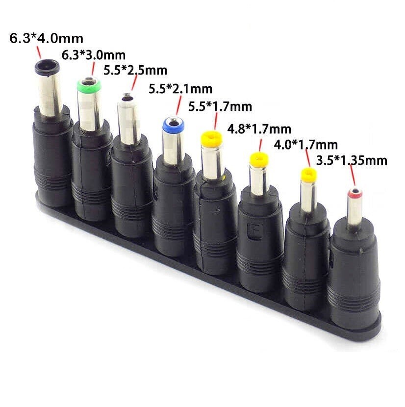 DC Power Cable 5.5×2.1mm Male To 4.0×1.7mm Female Plug Connector Adapter+8 jack