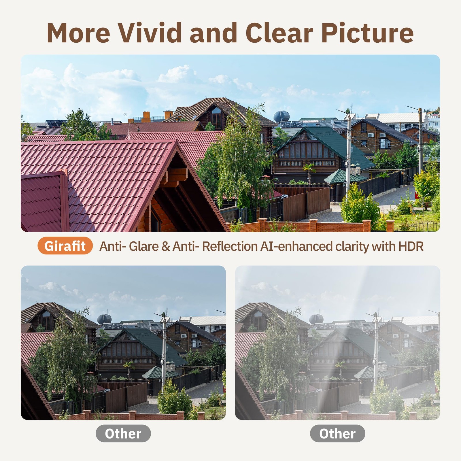 Girafit 3MP 2K Window Camera,2.4GHz & 5GHz WiFi Indoor Cameras for Home Security