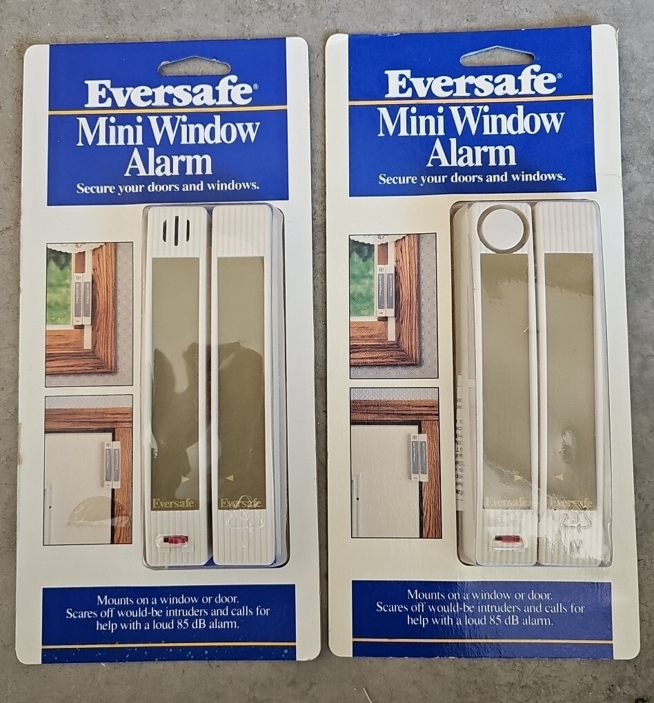Lot Of 2 Eversafe Mini Window Alarm Home and Office 85 dB Safety Security Alarm