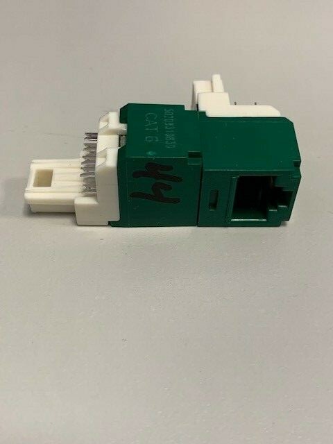 Used Panduit CAT6 MINI-COM TX-6 T3 Module jack Green 25 Pack w/conn. CJ688T3GR