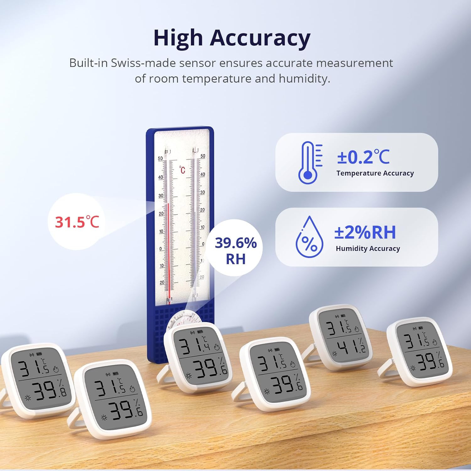 SONOFF Zigbee Indoor Temperature Humidity Sensor, SNZB-02D LCD Wireless Smart Th