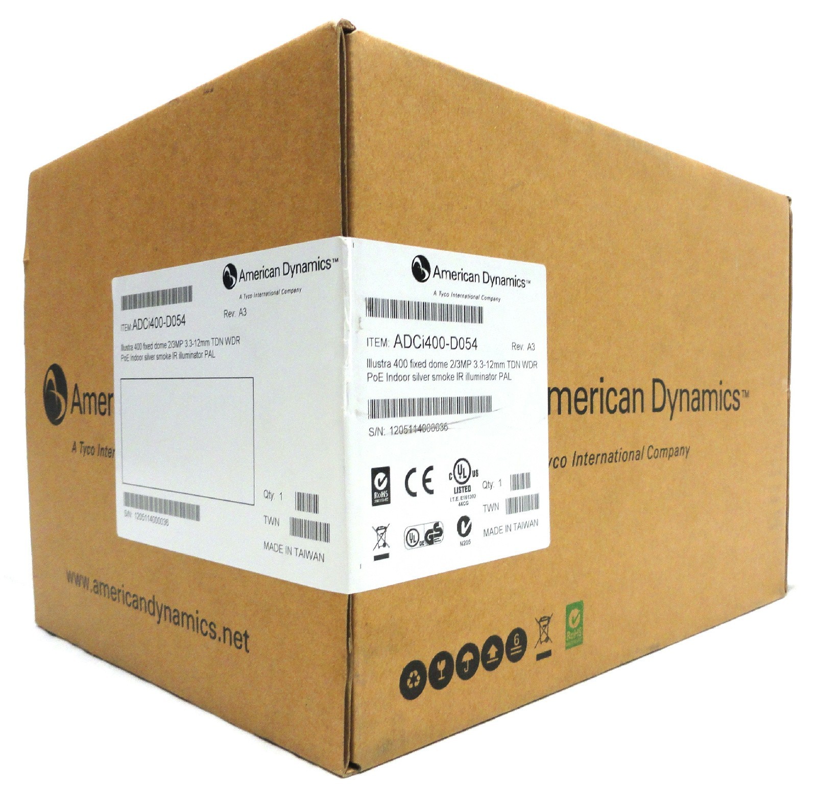 New American Dynamics ADCI400-D054 Illustra 400 IR Mini Dome 0.6 Megapixel 3.3