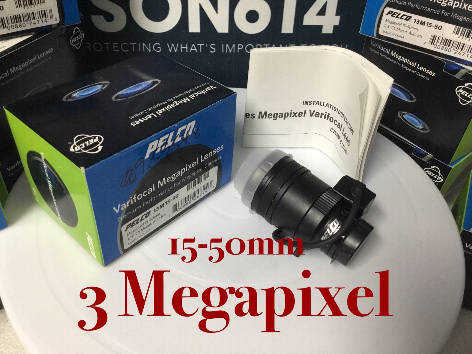 Pelco 13M15-50 3 Megapixel Lens W/ 15-50mm High Quality Images Auto Iris NEW!