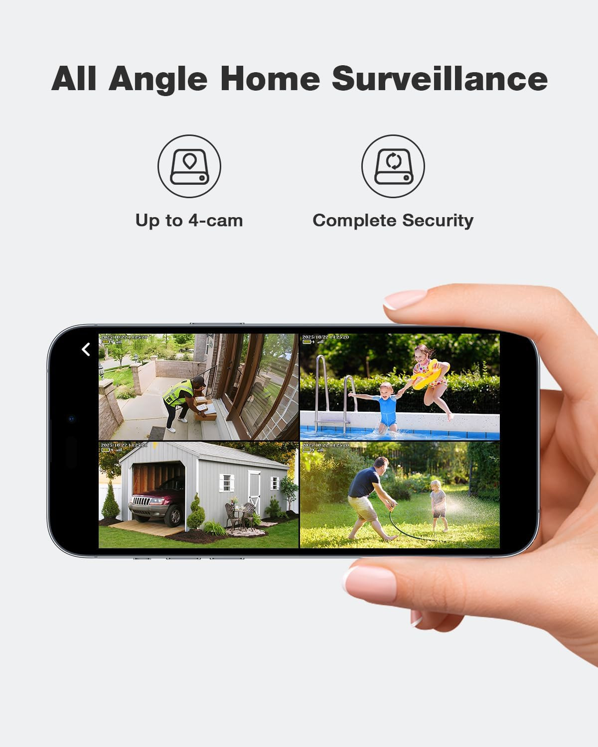 Solar Security Cameras Wireless Outdoor with Built-In Local Storage, No Subscrip