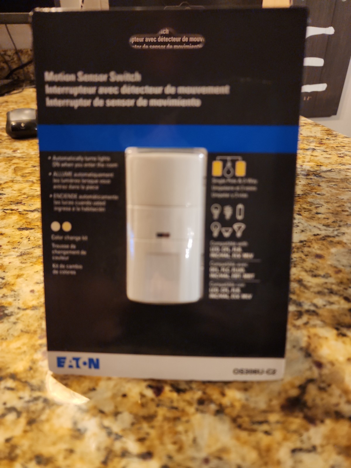Eaton OS306U-C2 Occupancy Motion Sensor Switch Single, 3-Way White/Almond/Ivory