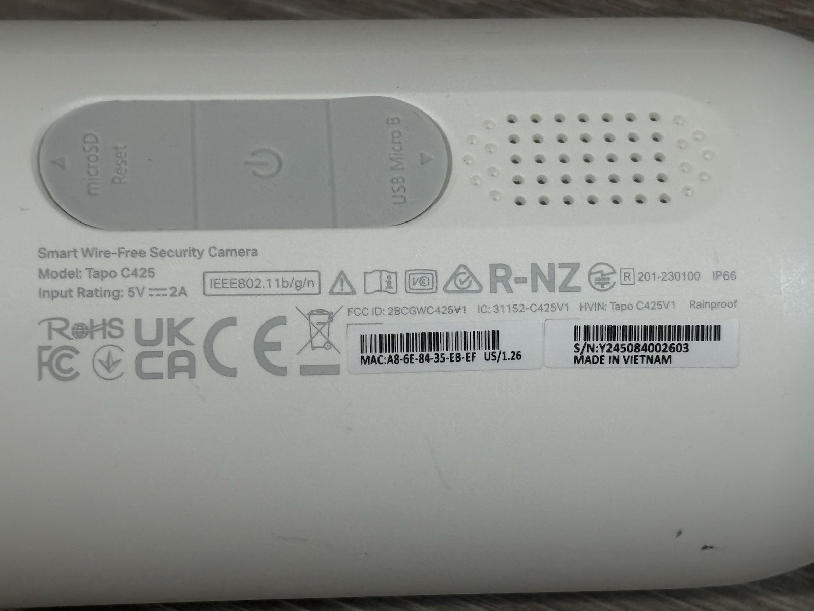 TP-LINK Tapo C425 Smart Wire-Free Security Camera 2K – REPLACEMENT CAMERA ONLY –