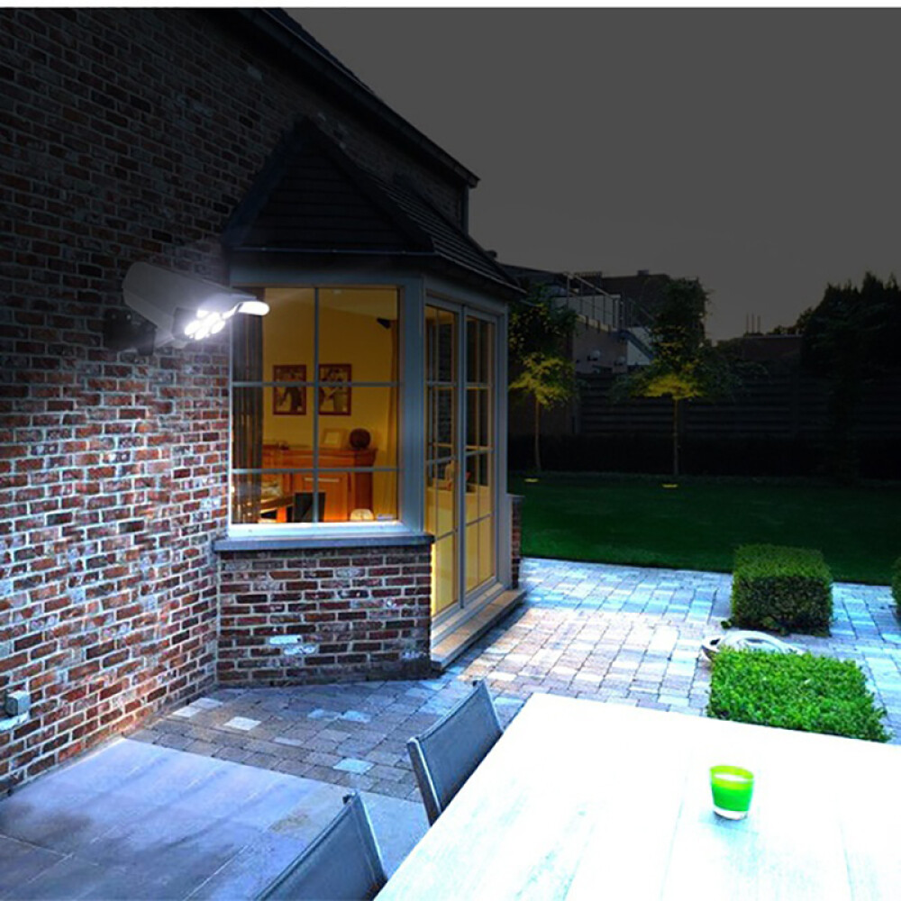 Solar Power Dummy Security Camera Fake Waterproof LED Light Surveillance Outdoor