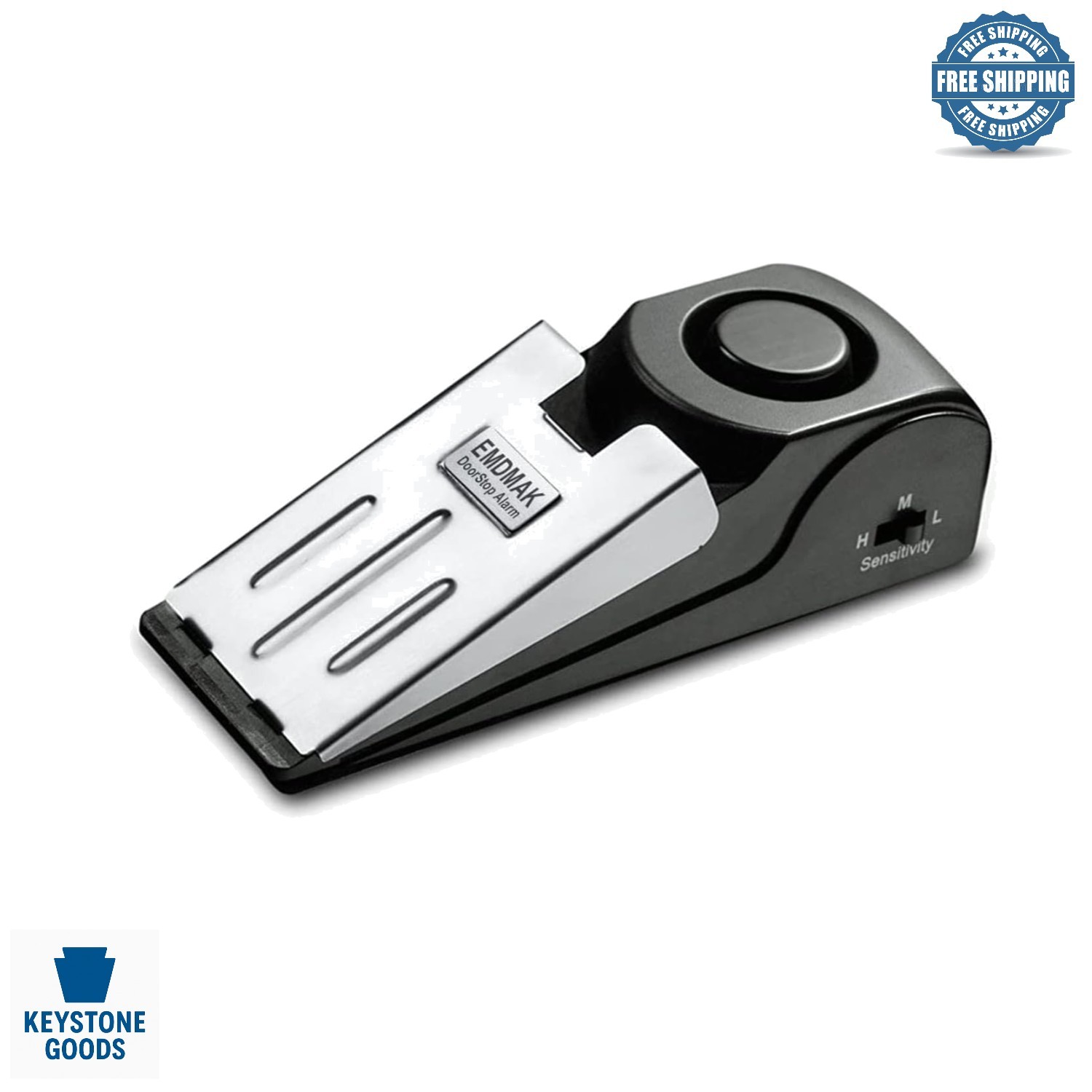 Black Door Stop Alarm with 120DB Siren | Travel & Home Security