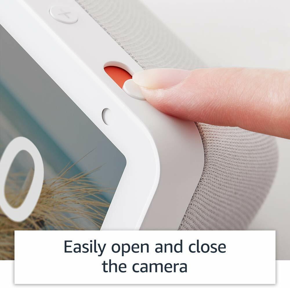 Echo show device compact 5.5in screen, desktop smart speaker electronic camera