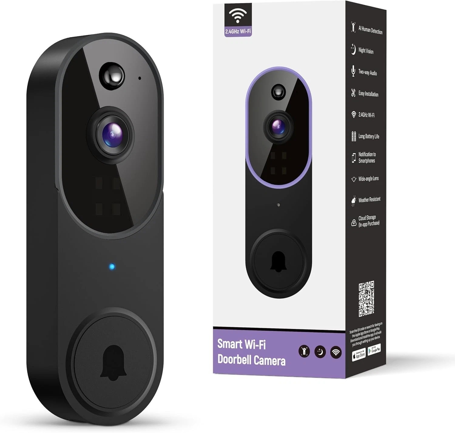 1080P Smart Wireless Video Doorbell Camera Night Vision Real-Time AI Alerts