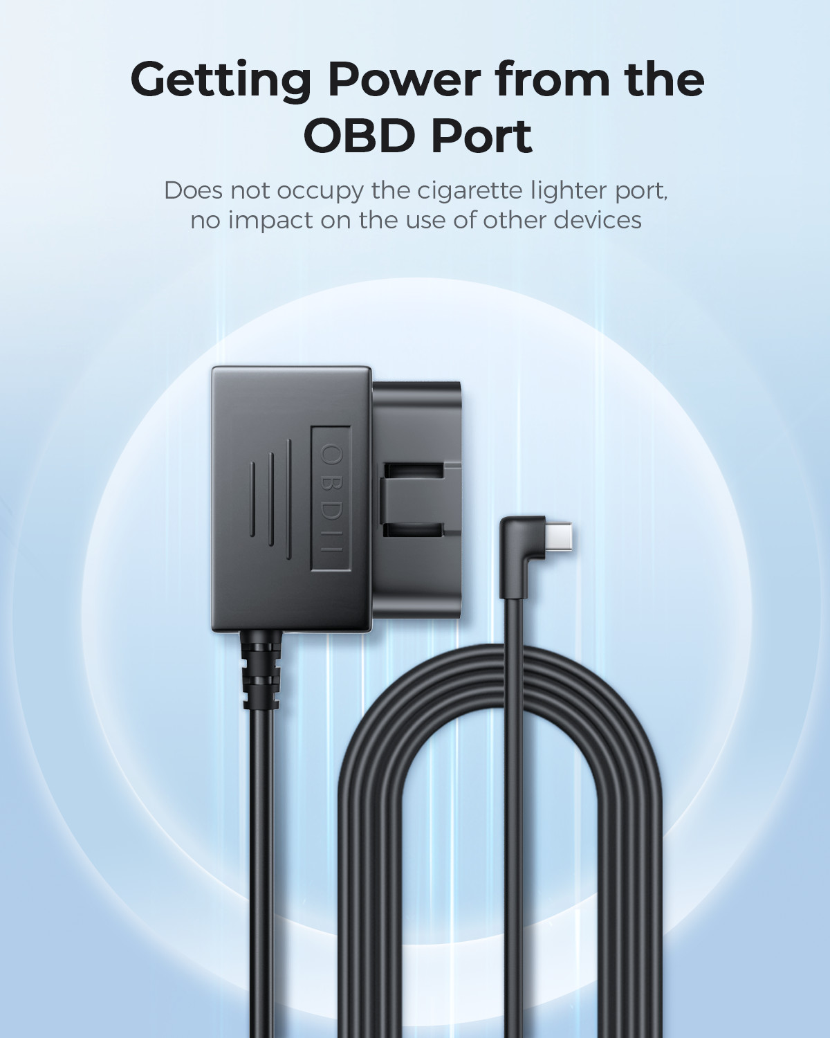 AZDOME Dash Cam OBD Hardwire Kit Power Cable Type C Port Support Parking Mode