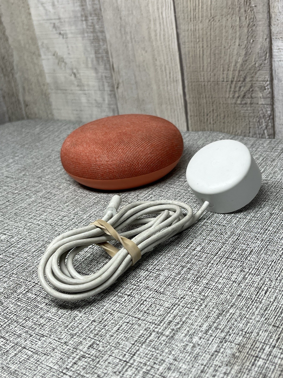 Red Google Home Mini 1st Gen Nest Model H0A Coral w/ Power Cord -Tested-