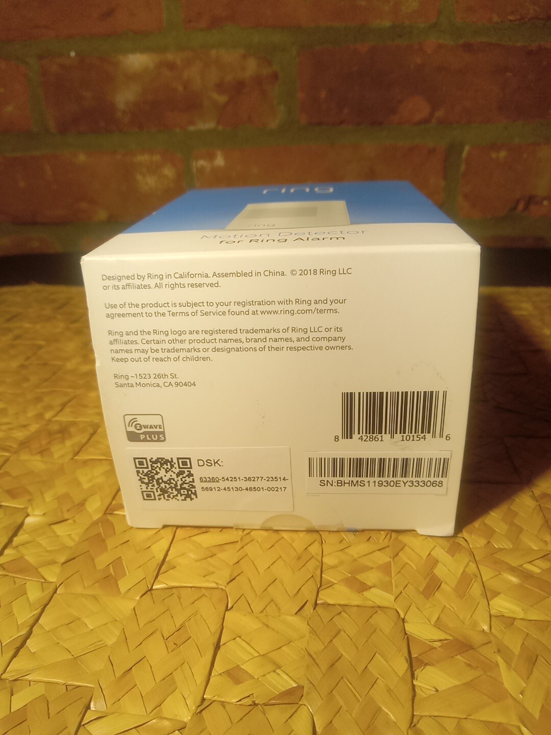Ring Alarm White Motion Detector Sensor 4SP1S7-DENO