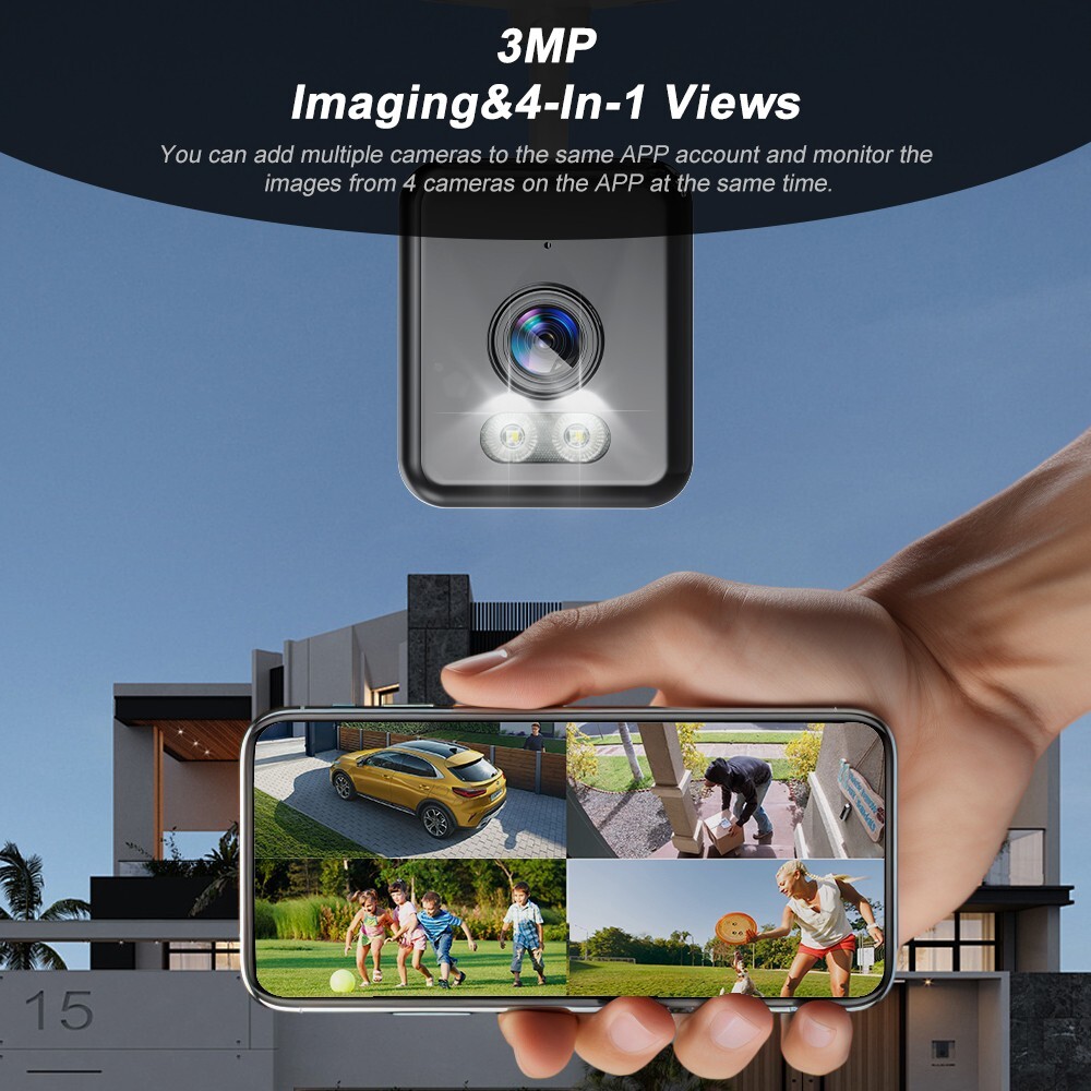 2PCS Indoor Plug-in Smart Security Camera 3MP Home Surveillance WIFI 2-Way Audio