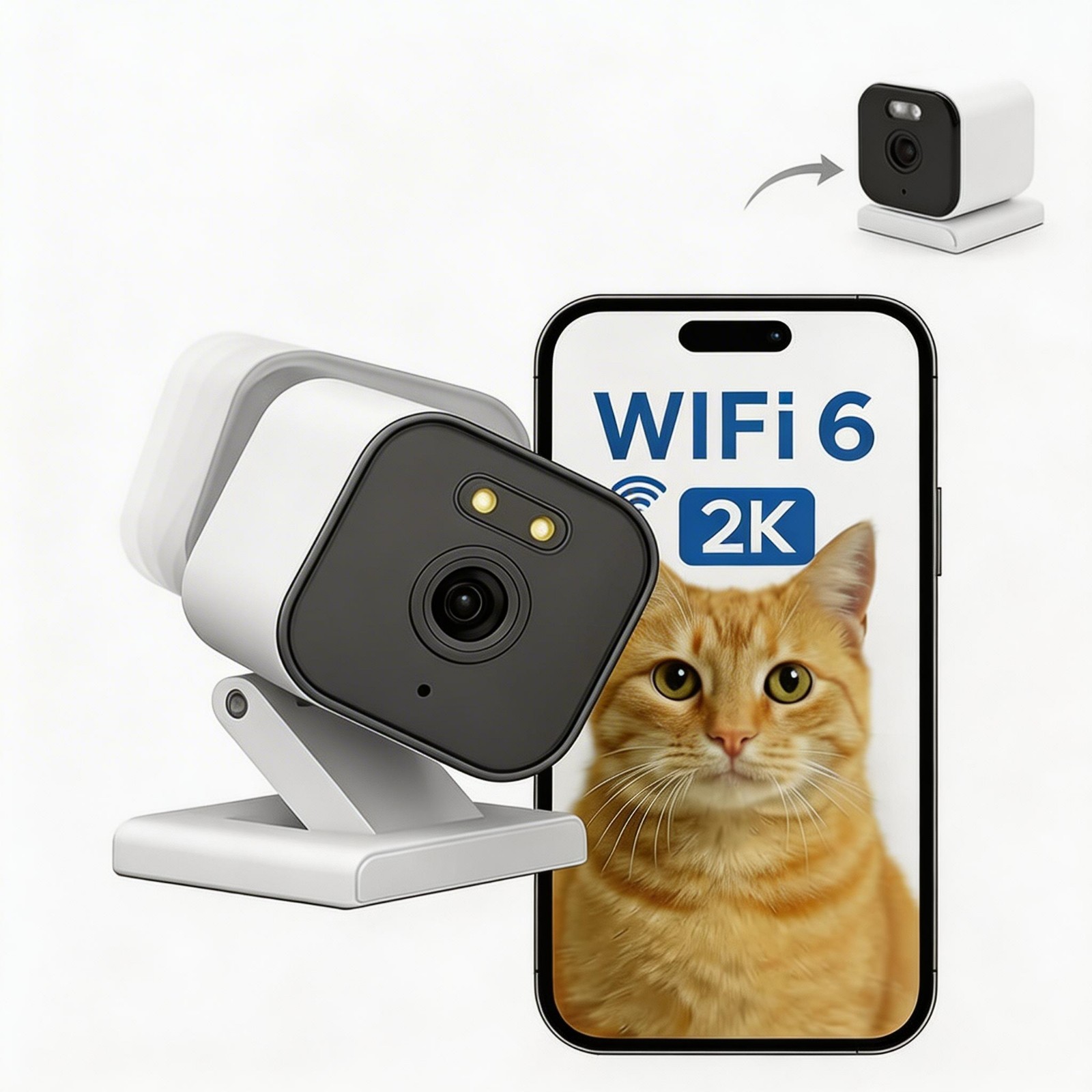 2K Indoor Security Camera WiFi 6 Cameras with Color Night Vision, Live Stream📹