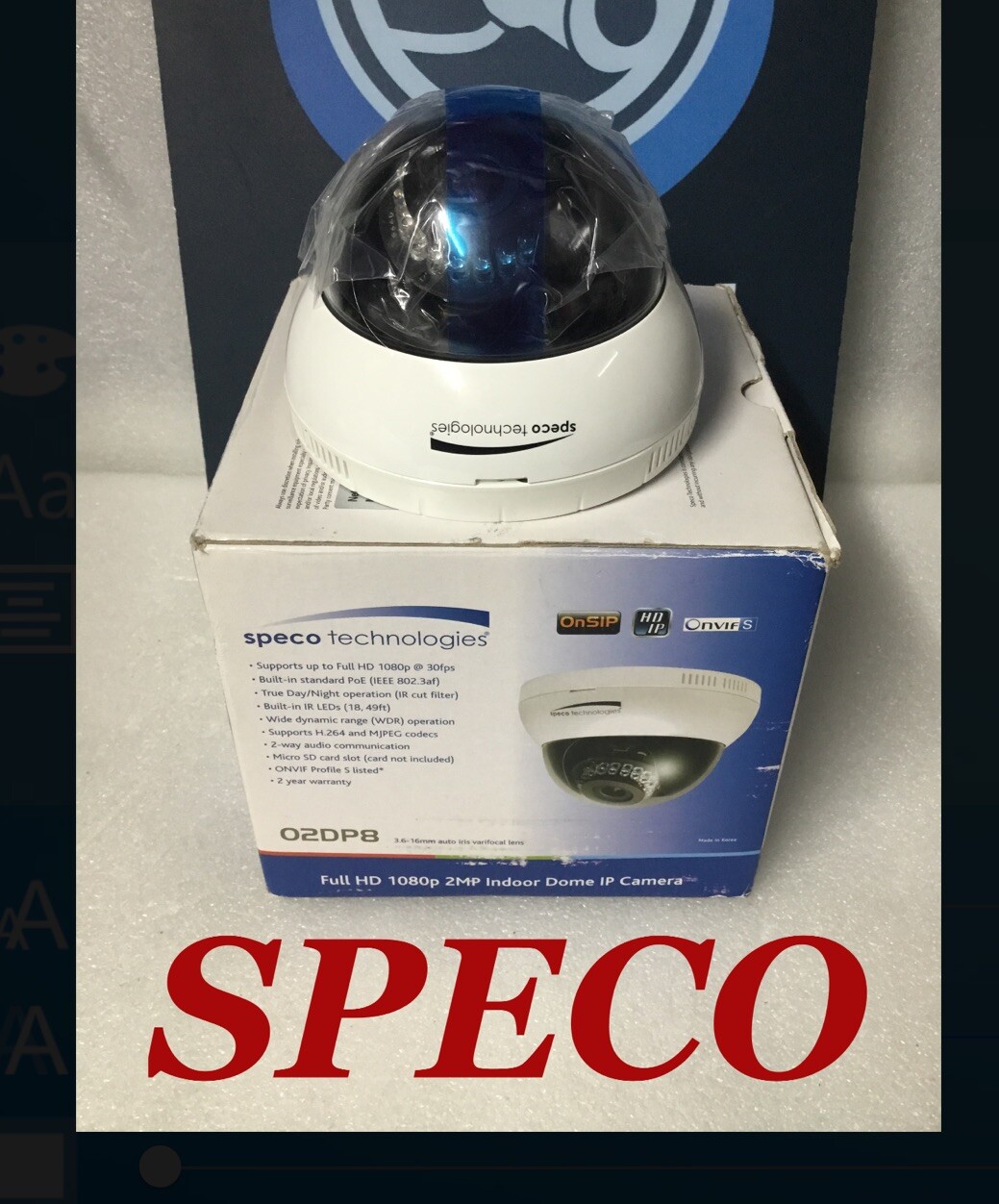 Speco O2DP8 Security Color Camera W/ 3.6-16mm 2MP HD IP OnSIP OnVIF 18 LEDs NEW!
