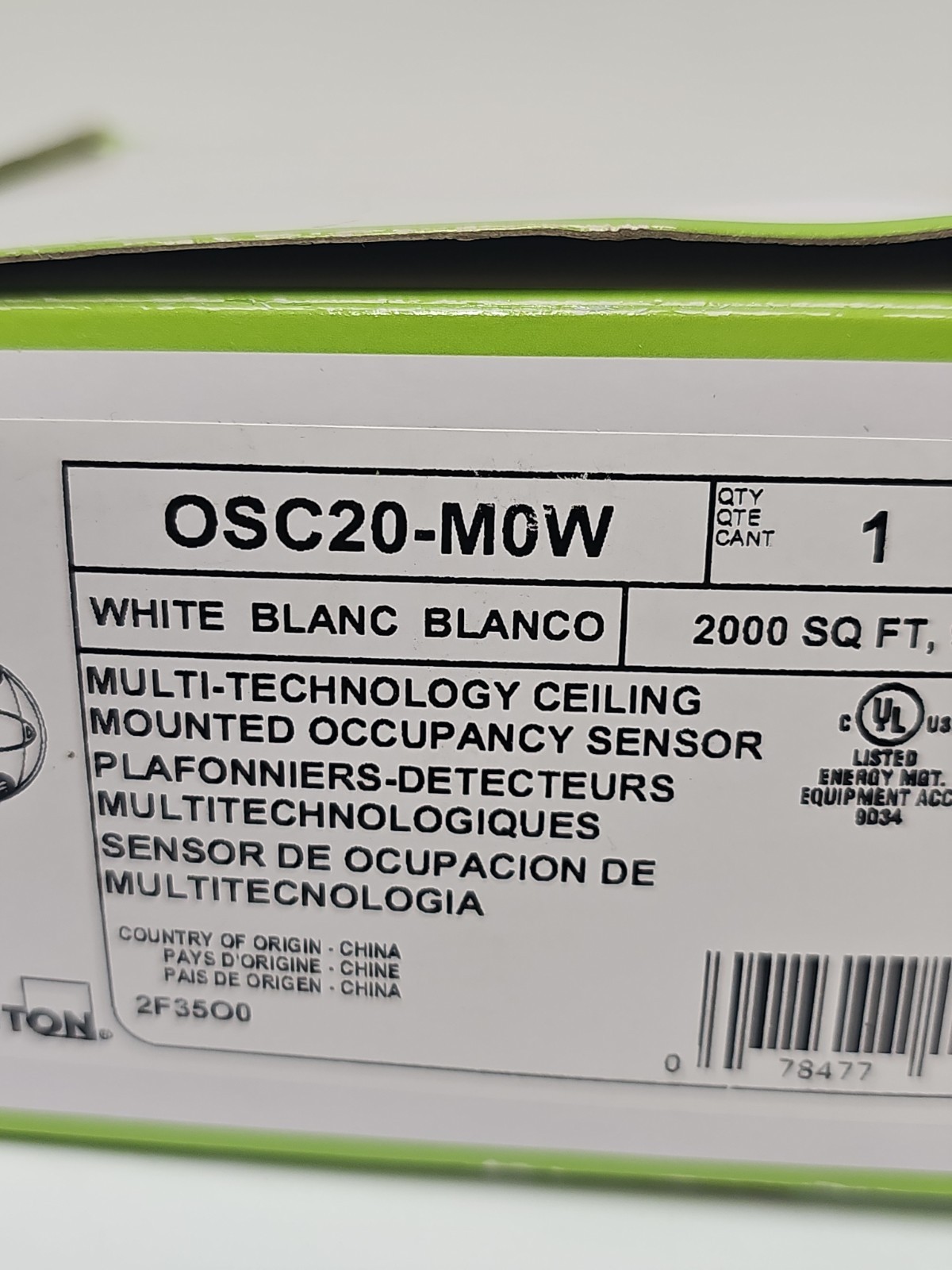 OSC20-M0W Ceiling Mount Occupancy Sensor White Motion Sensor 120/277V NEW OB