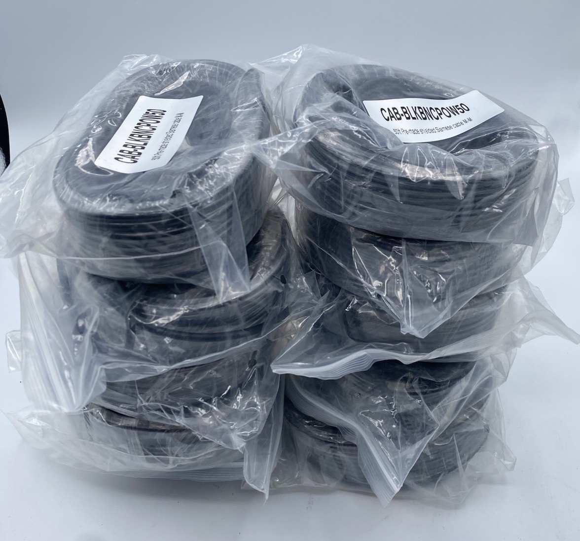 (10) 50ft Siamese Coaxial Cable M-M – CAB-BLKBNCPOW50 – Bundle Of 10
