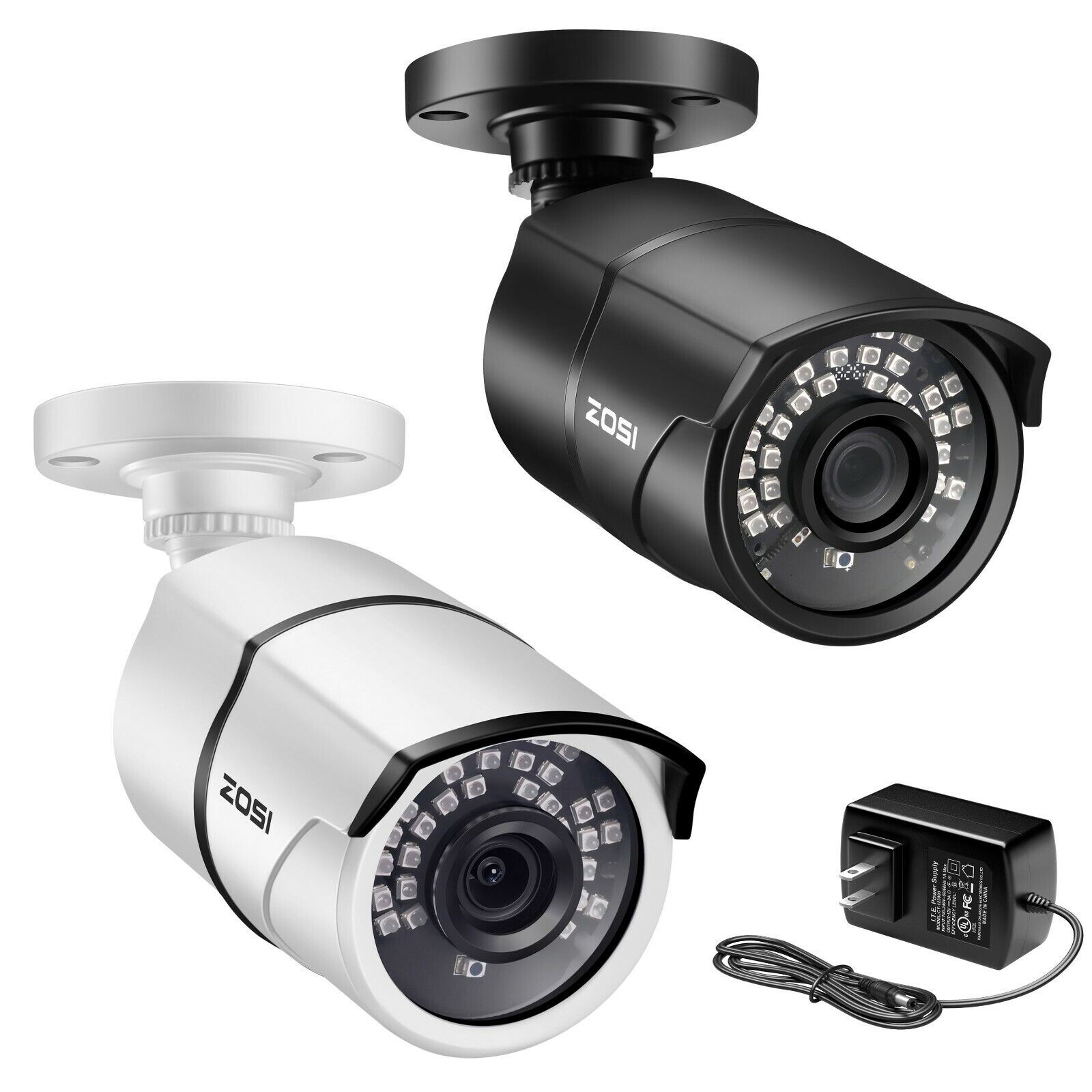 ZOSI HD 1080p 4in1 120ft Home Outdoor Video CCTV Security Camera Power Supply