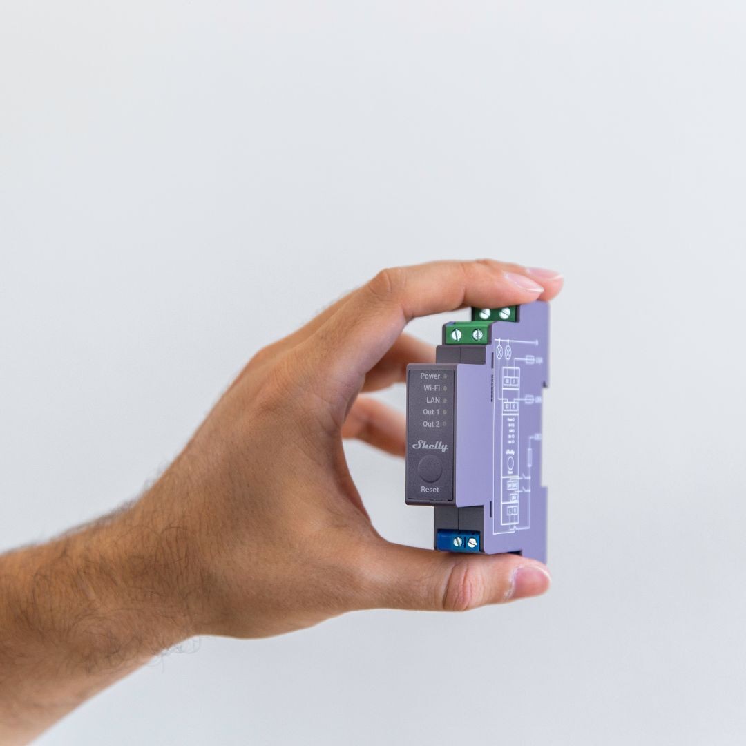 Shelly Pro 2. 2-channels DIN rail smart relay up to 25A Wi-Fi, LAN (Open Box)
