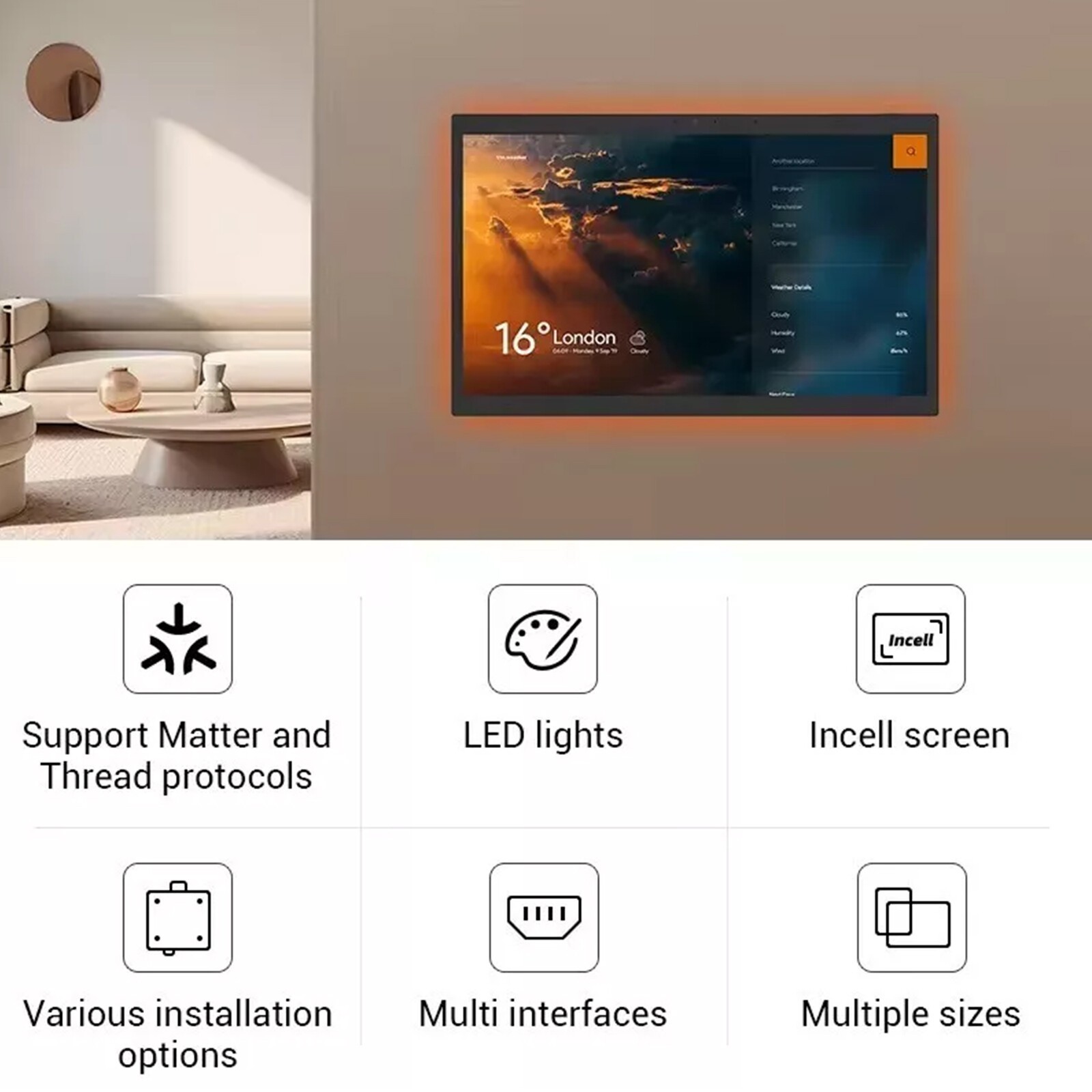 15.6 Inch Wall Mounting Android Display Automation Device Control Tablet Panekr