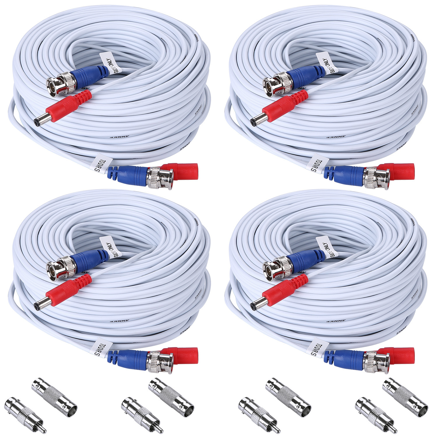 ANNKE 4x 30M 100FT BNC Video DC Power Extension Cable Cord for CCTV DVR Camera