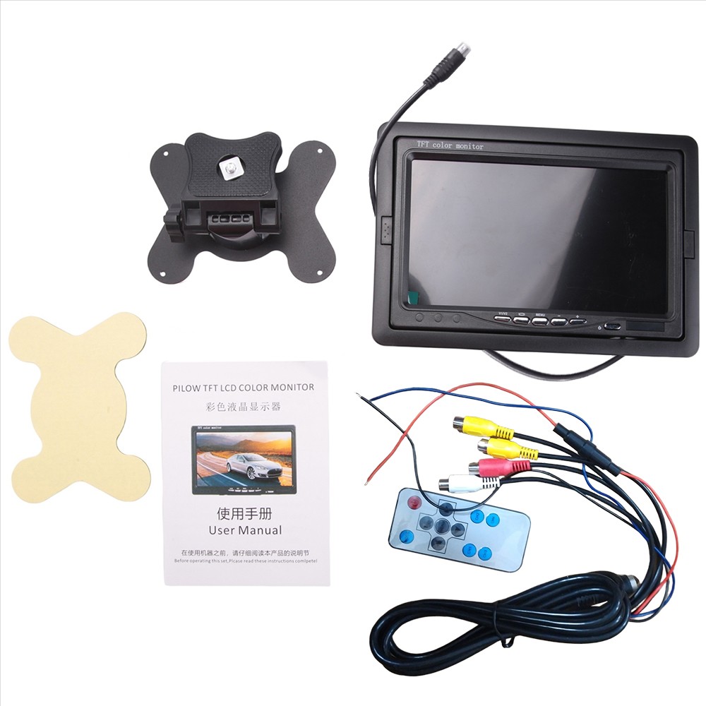 Headrest display 7-inch TFT LCD car monitor supports 4-channel video input