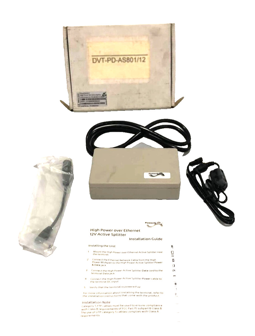 PowerDsine PD-AS-401/12 12V Power over Ethernet active splitte.NEW.