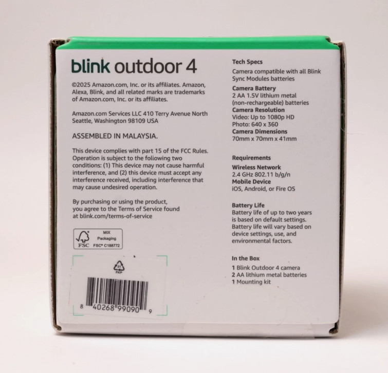 Blink Outdoor 3rd Generation Add-On Security Camera (BCM00400U) – Openbox